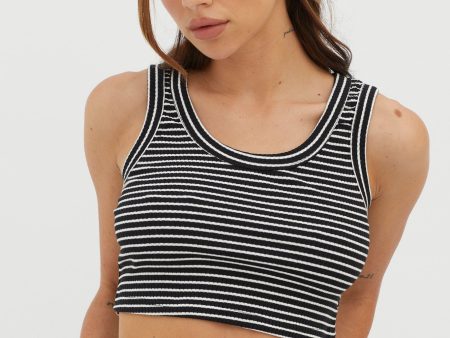 In Sync Scoop Neck Crop Top Black Base For Cheap