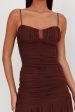 Kailua Ruched Tiered Hem Maxi Dress Chocolate For Sale