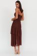 Kailua Ruched Tiered Hem Maxi Dress Chocolate For Sale