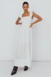 Greatest Hits Ruffle Strap Maxi Dress White For Sale