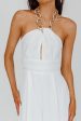 Golden Moon Chain Halter Jumpsuit White Sale