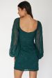 Aphrodite Long Sleeve Embroidered Dress Forest Green Fashion