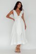 Indira Tied Bust Midi Dress Off White Fashion