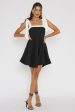 Jeanie Bow Shoulder Mini Dress Black For Discount