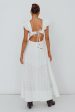 Greatest Hits Ruffle Strap Maxi Dress White For Sale