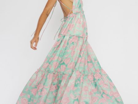 Candid Shot Open Back Midi Dress Floral Pink Online Hot Sale