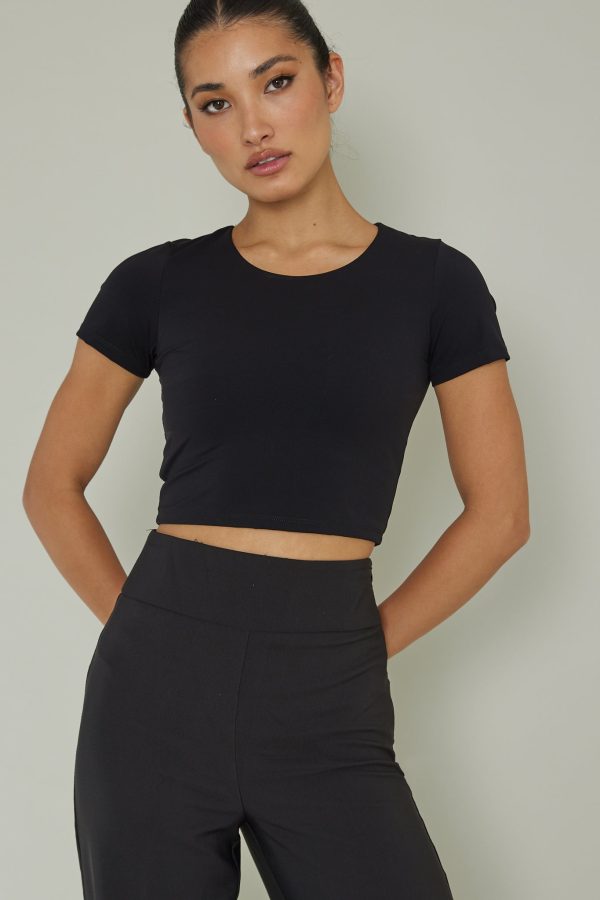 Grammercy Short Sleeve Top Black Hot on Sale