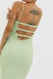 Lennox Elastic Back Bodycon Dress Sage Sale