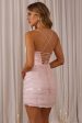 Highlight Reel Sequin Laced Back Dress Pink Online Sale