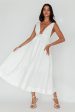 Indira Tied Bust Midi Dress Off White Fashion