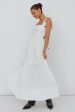 Greatest Hits Ruffle Strap Maxi Dress White For Sale