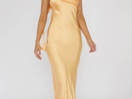 Carmel One-Shoulder Sash Maxi Dress Rockmelon on Sale