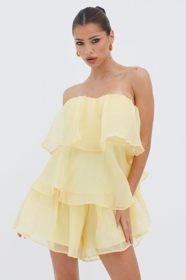 Behati Tiered Layer Romper Yellow Supply