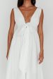 Indira Tied Bust Midi Dress Off White Fashion