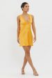 Ivonne Lace Trim V-Neck Mini Dress Tangerine Fashion