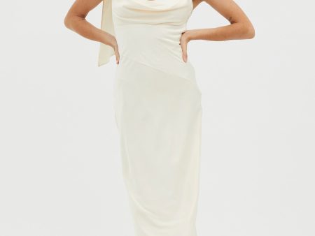 It s A Date Cowl Neck Maxi Dress Pearl For Cheap