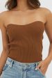 Flora Strapless Knit Top Chocolate Online Hot Sale