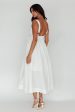 Indira Tied Bust Midi Dress Off White Fashion