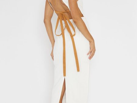 Golden Afternoon Open Tied Back Dress White Discount