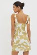 Harrison Tied Shoulder Mini Dress Print Yellow For Cheap