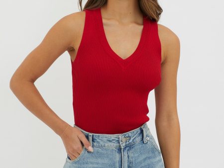 D Lila V-Neck Ribbed Knit Top Maroon Supply