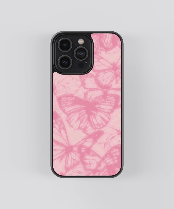 Butterflies Pink Abstract Glass Phone Case Cover Online