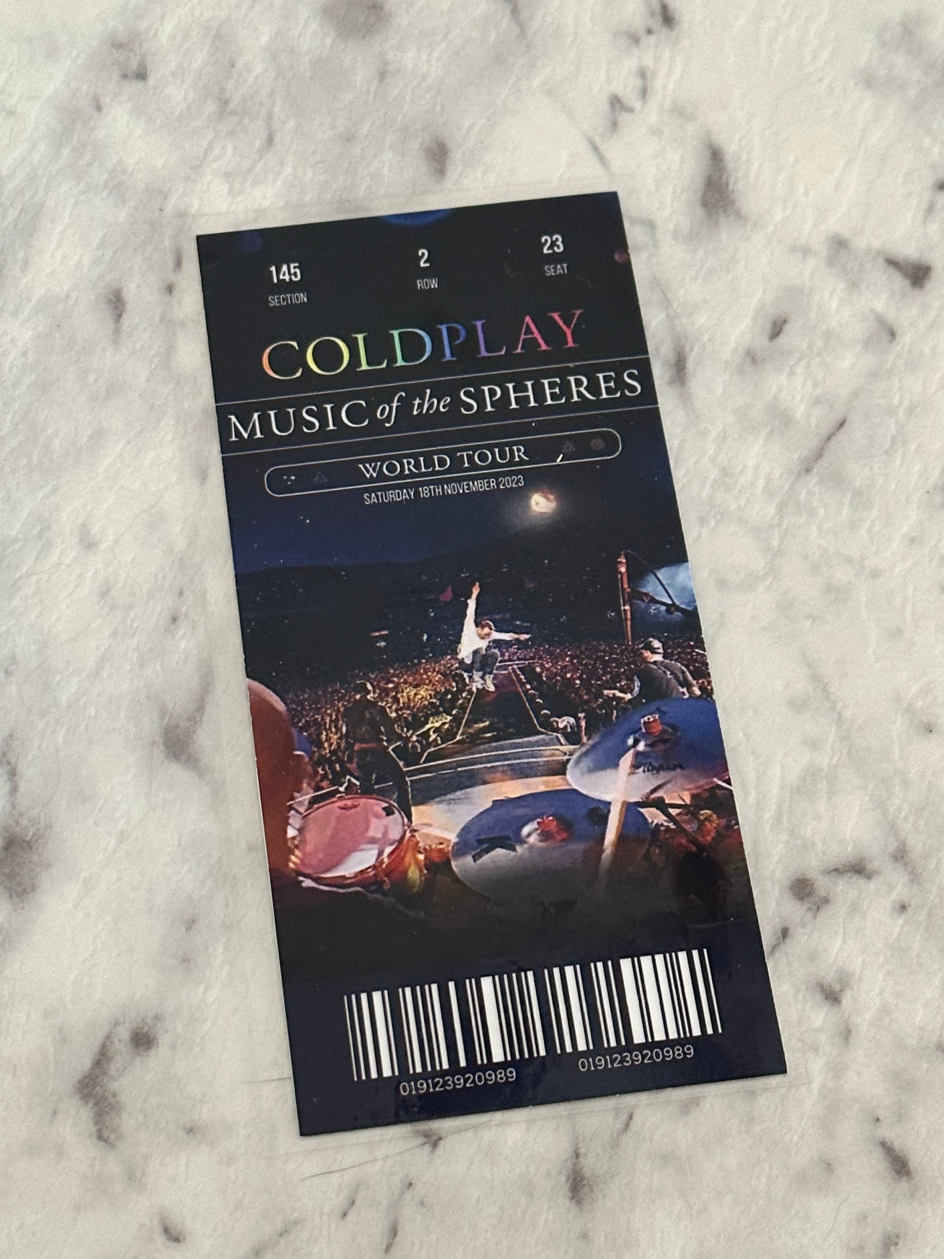 Coldplay Custom Souvenir Ticket Online Hot Sale