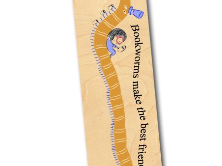 Bookworms make the best friends! Wood Bookmark For Sale