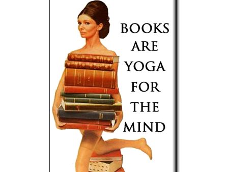 Books are yoga for the mind. Book themed FRIDGE MAGNET Online Hot Sale