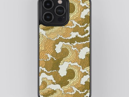 Brown Waves Abstract Glass Phone Case Cover For Sale