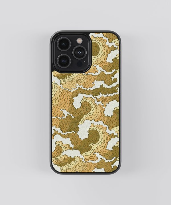 Brown Waves Abstract Glass Phone Case Cover For Sale