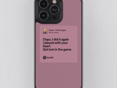 Britney Spears Oops, I did it again Spotify Glass Phone Case Cover on Sale