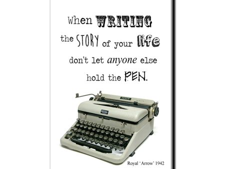 When writing the story of you life don t let anyone else hold the pen- Royal Vintage Typewriter Magnet For Discount