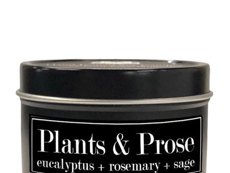 Plants & Prose 4oz Tin Soy Candle - Eucalyptus + Rosemary + Sage on Sale