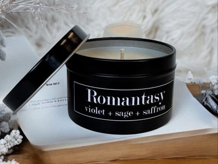 Romantasy 4oz Tin Soy Candle - Violet + Sage + Saffron Cheap