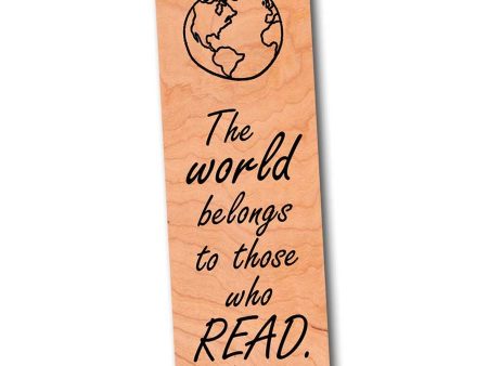 The world belongs to those who read - Wood Bookmark Online Sale