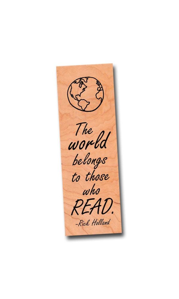 The world belongs to those who read - Wood Bookmark Online Sale