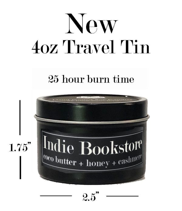 Indie Bookstore 4oz Tin Soy Candle Coco Butter + Cashmere + Honey Online Sale