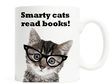 Smarty cats read books! 11 ounce Ceramic Mug Online Hot Sale