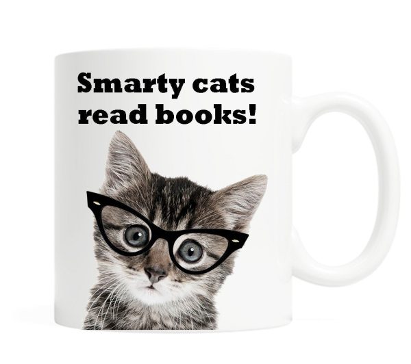 Smarty cats read books! 11 ounce Ceramic Mug Online Hot Sale