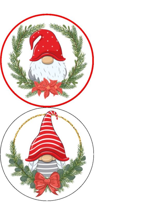 Christmas Gonks - Design 1 - cake and cupcake toppers Supply