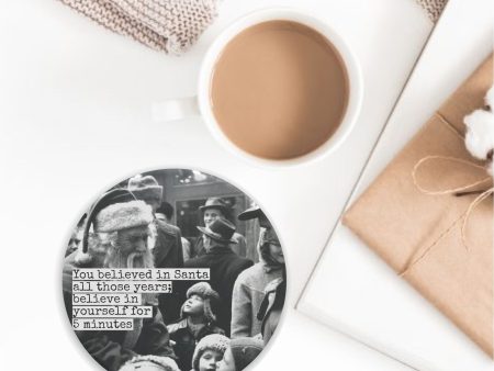 Believe Coaster   MCM   Black & White photography   Santa Hot on Sale