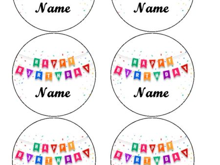 Birthday - Edible Drink Toppers - Design 2 - Personalised Sale