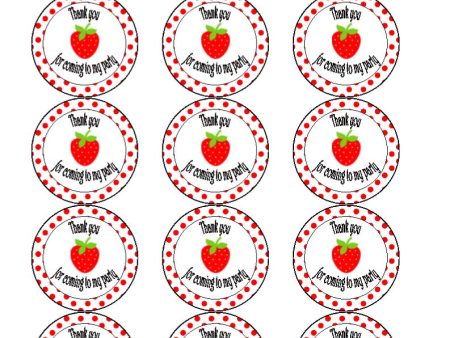 Strawberry Thank you for coming to my party Edible Cake & Cupcake Toppers For Discount