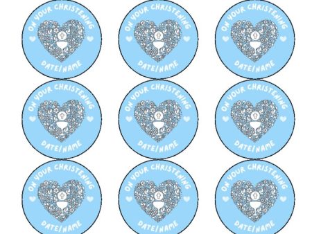 Blue Heart - Cake and Cupcake Toppers (Text can be amended) Online Hot Sale