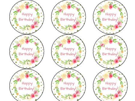 Birthday - Edible Drink Toppers - Design 7 Discount