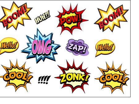 Comic Book Words - Onomatopoeia! - edible icing sheet For Discount