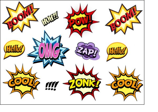 Comic Book Words - Onomatopoeia! - edible icing sheet For Discount