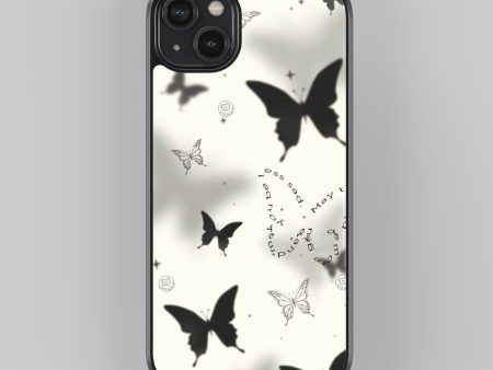 Butterfly Shadows Abstract Glass Phone Case Cover Fashion