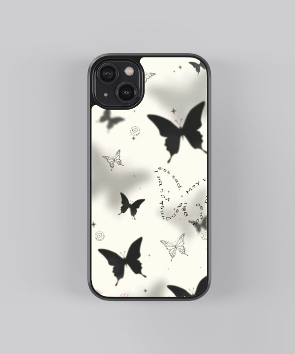 Butterfly Shadows Abstract Glass Phone Case Cover Fashion